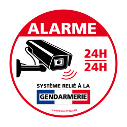 Panneau alarme en aluminium, Système relié à la Gendarmerie