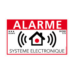 Autocollant Alarme Maison dissuasifs (x8) – Alarme Surveillance  électronique Aluminium brossé - Taille de l'adhésif Anti-cambriolage 80x60  mm - Sticker de sécur…