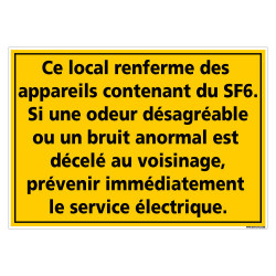 PANNEAU INFORMATIONS CONCERNANT LES APPAREILS CONTENANT DU SF6 (C1480)