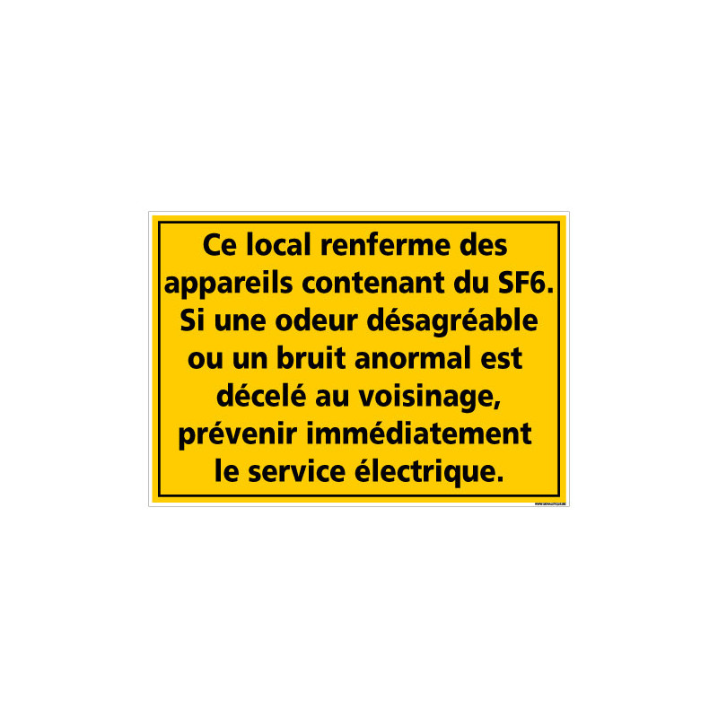 PANNEAU INFORMATIONS CONCERNANT LES APPAREILS CONTENANT DU SF6 (C1480)