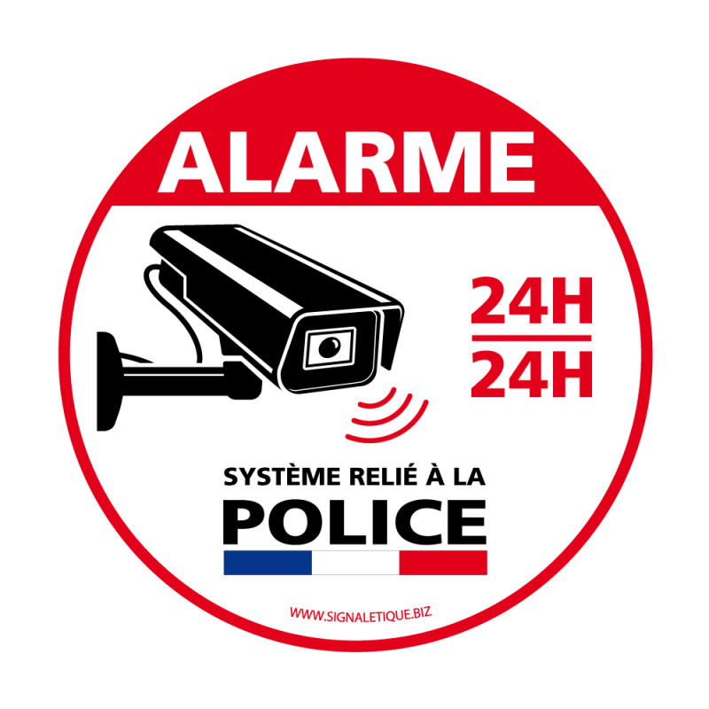 Panneau alarme en aluminium, Système relié à la Police