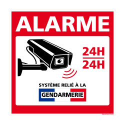 Panneau alarme en aluminium, Système relié à la Gendarmerie