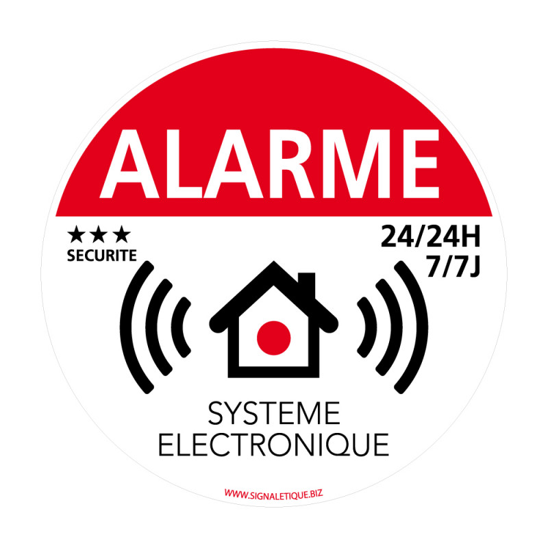 Lot de 12 autocollants Alarme Surveillance Électronique Pictogramme