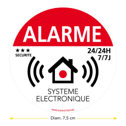 Sticker alarme de 7,5 cm de diamètre