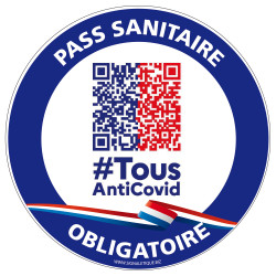 Panneau pass sanitaire obligatoire, avec QR Code #TousAntiCovid