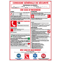 Panneau CONSIGNE GENERALE DE SECURITE (A0320)