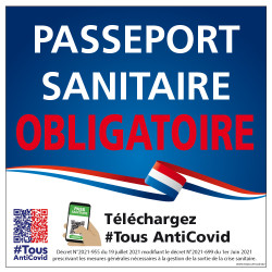 Panneau passeport sanitaire avec QR Code