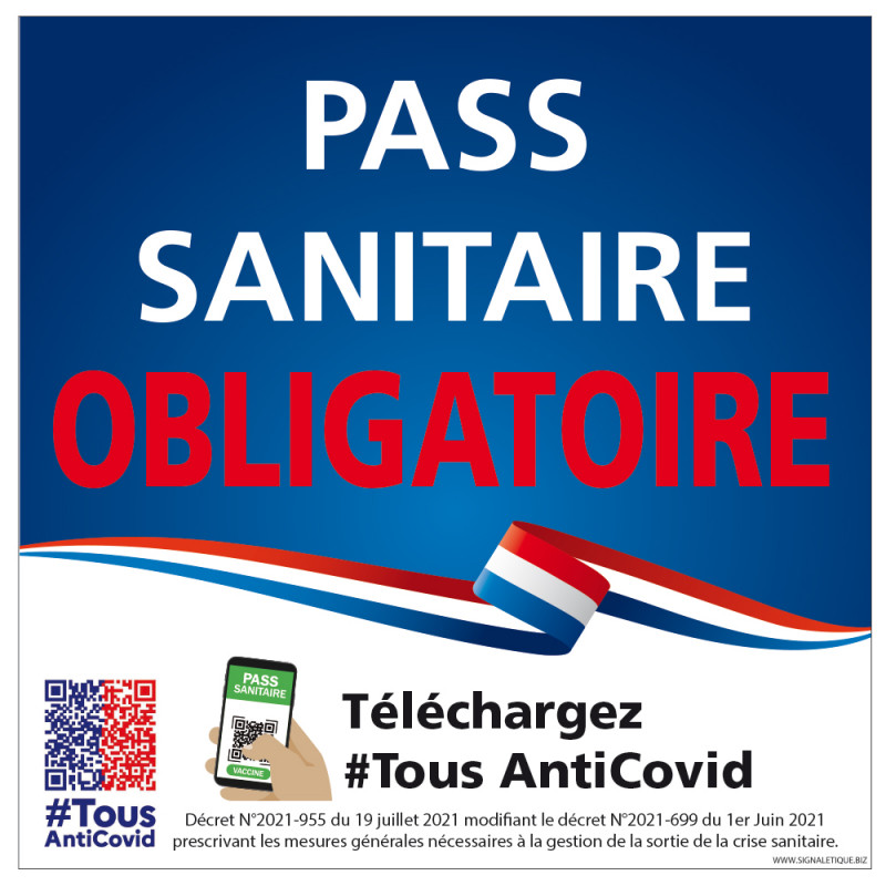 Panneau pass sanitaire avec QR Code Panneau pass sanitaire avec QR Code