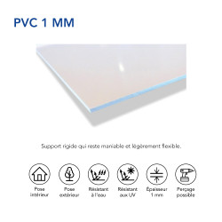 Panneau en support PVC 1 mm rigide