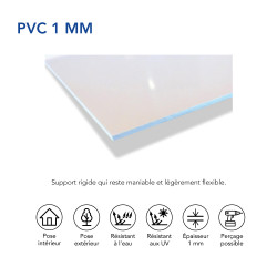 Panneau PVC 1 mm d'épaisseur