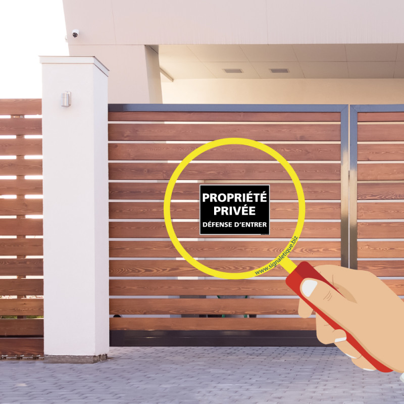 Panneau Propriété Privée, Défense d’Entrer rectangulaire noir et blanc