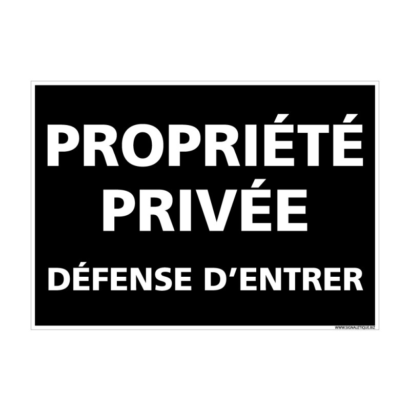 Plaque propriété privée en aluminium