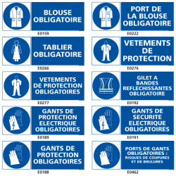 Signalisation d'obligation de protection du corps