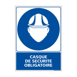 Panneau Obligation Casque de Securite Obligatoire (E0299)