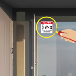 2 stickers Alarme sur porte pour protéger la maison