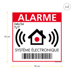 Alarme électronique pour poignée de porte lot de 2