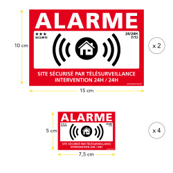 Autocollants Alarme différents formats