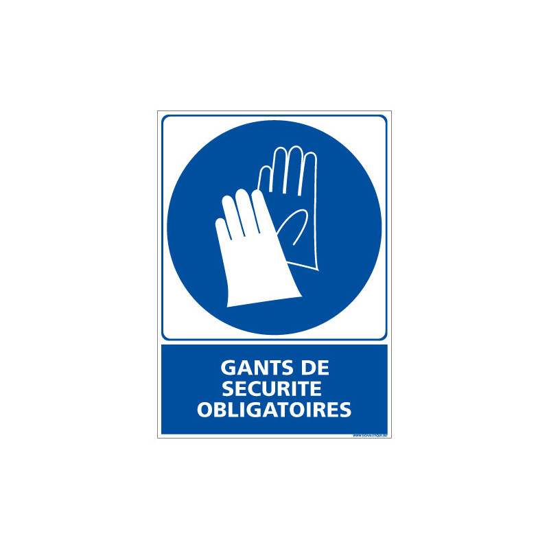 Signalisation Port des gants de protection obligatoire