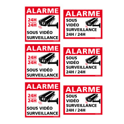 Autocollants Alarme Sous Vidéosurveillance 24h/24