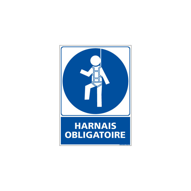 Panneau Obligation Harnais obligatoire (E0338) Panneau Obligation Harnais obligatoire (E0338)