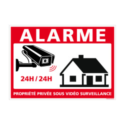 Panneau Alarme Propriété Privée Sous Vidéo Surveillance 24h/24