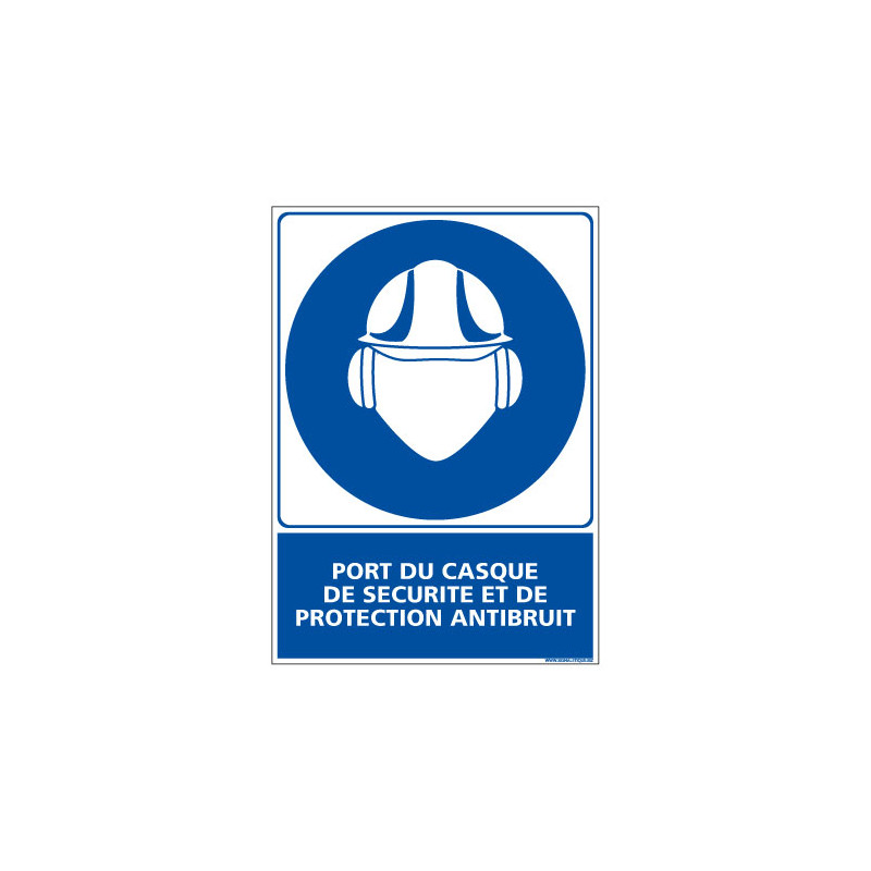 Panneau Obligation PORT DU CASQUE DE SECURITE & PROTECTION ANTIBRUIT (E0369)