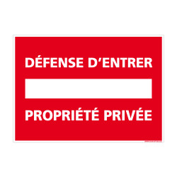 Panneau Parking privé défense d'entrer