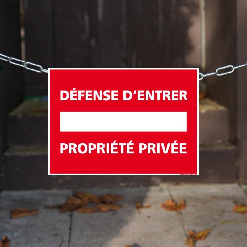 Panneau de signalisation Propriété Privée, Défense d’Entrer, rectangulaire
