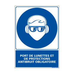 Panneau Obligation PORT DES LUNETTES ET PROTECTIONS ANTIBRUIT OBLIGATOIRE (E0387)