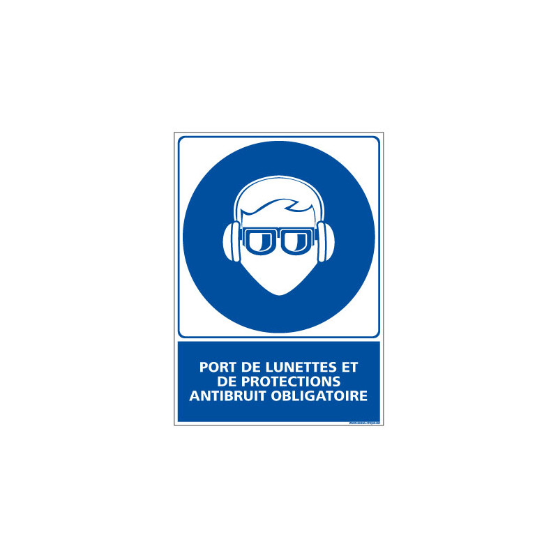 Panneau Obligation PORT DES LUNETTES ET PROTECTIONS ANTIBRUIT OBLIGATOIRE (E0387)