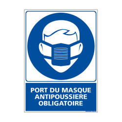 Panneau Obligation PORT DU MASQUE ANTIPOUSSIERE OBLIGATOIRE (E0388)