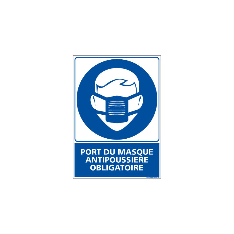 Panneau Obligation PORT DU MASQUE ANTIPOUSSIERE OBLIGATOIRE (E0388)