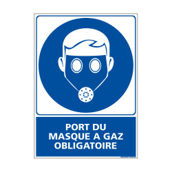 Panneau Obligation PORT DU MASQUE A GAZ OBLIGATOIRE (E0389)