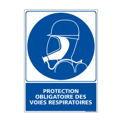 Panneau Obligation PROTECTION OBLIGATOIRE DES VOIES RESPIRATOIRES (E0396)