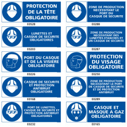 Signalisation d'obligation de protection de la tete