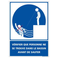 PANNEAU VERIFIER QUE PERSONNE NE SE TROUVE DANS LE BASSIN AVANT DE SAUTER (E0648)