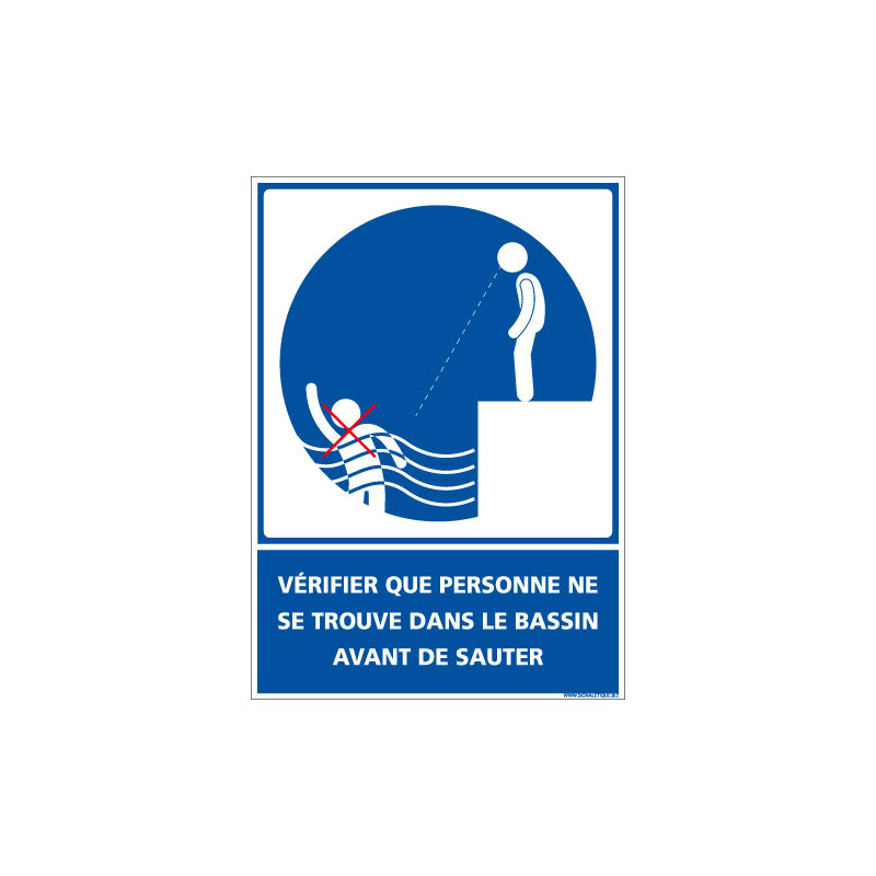 PANNEAU VERIFIER QUE PERSONNE NE SE TROUVE DANS LE BASSIN AVANT DE SAUTER (E0648)