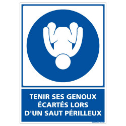PANNEAU TENIR SES GENOUX ECARTES LORS D'UN SAUT PERILLEUX (E0649)
