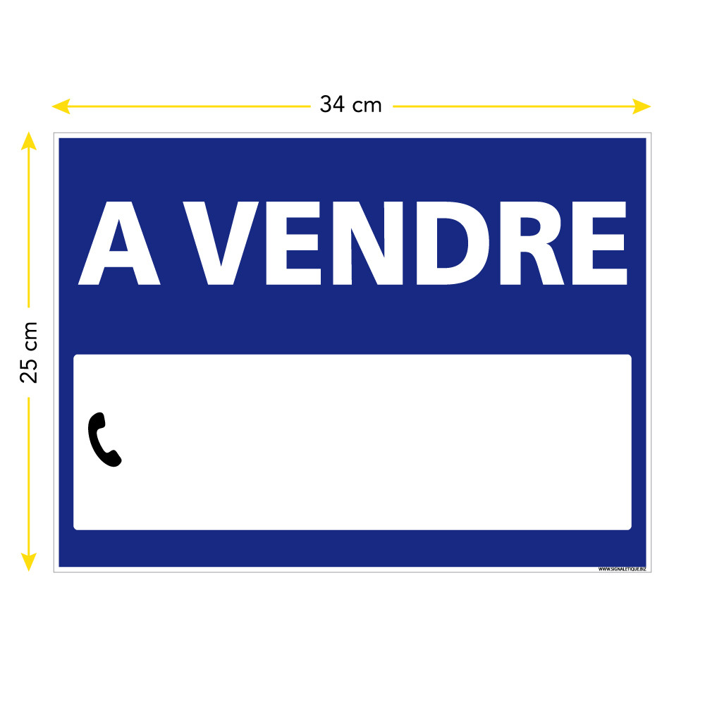 Pancarte 'À Vendre' Immobilière - Panneau PVC 300x200 Mm - Résistant Aux Intempéries - 4 Trous