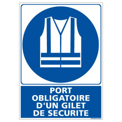 PANNEAU PORT OBLIGATOIRE D'UN GILET DE SECURITE (E0657)