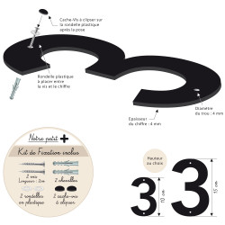 numéro de maison à fixer en plexi 4 mm