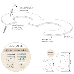 Numéro maison à visser