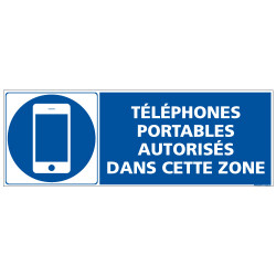 PANNEAU TELEPHONES PORTABLES AUTORISES DANS CETTE ZONE (E0679)