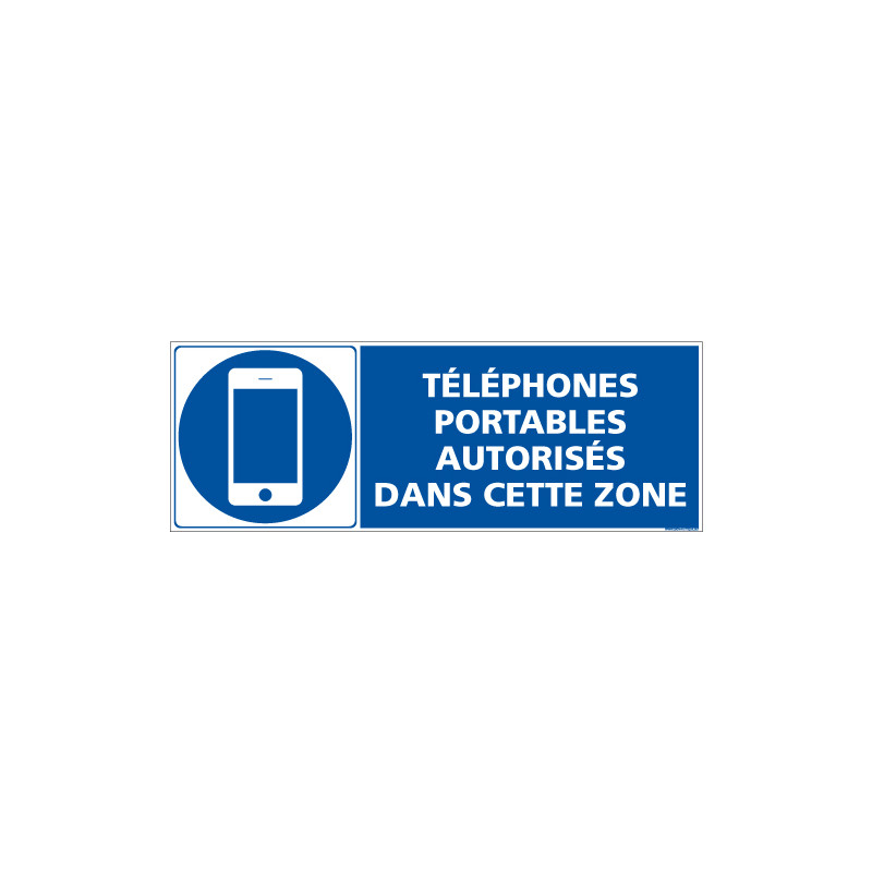 PANNEAU TELEPHONES PORTABLES AUTORISES DANS CETTE ZONE (E0679)