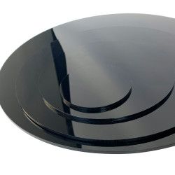Plaque plexiglass, format rond noir XT