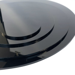 Plaque de Plexiglass Rond Noir - Ép. 2 ou 4 mm - Disque Rond PMMA