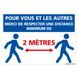 PANNEAU SPECIAL CORONAVIRUS - MESURE DE DISTANCES POUR VOTRE SECURITE ET CELLE DES AUTRES PERSONNALISABLE (E0706-PERSO)