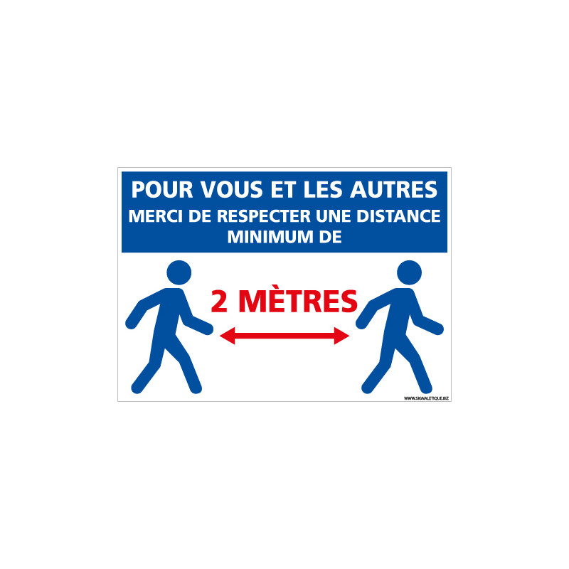 PANNEAU SPECIAL CORONAVIRUS - MESURE DE DISTANCES POUR VOTRE SECURITE ET CELLE DES AUTRES PERSONNALISABLE (E0706-PERSO)