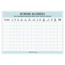 Panneau d'affichage obligatoire des allergenes (G1286)