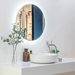 Plexiglass miroir rond pour salle de bain